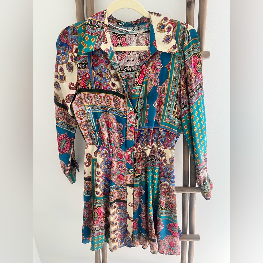Zara Patchwork Print Dress Size Small